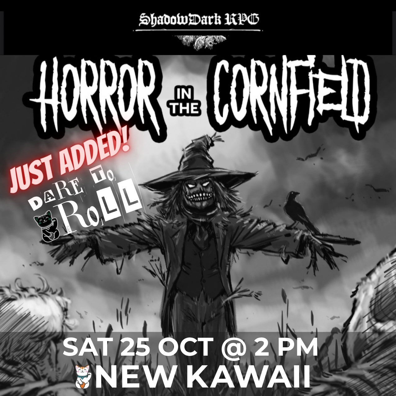 ShadowDark: Horror in the Cornfield RPG One-Shot - SAT 25 OCT 2025 - Admit One